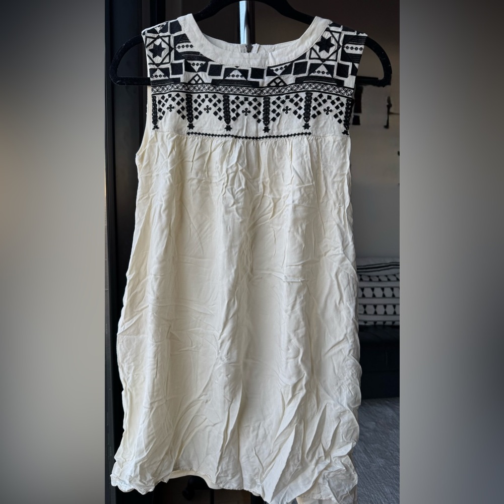 Elegant Cream and Black Mini Dress